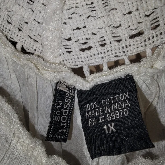 NWT Womens Plus sz 1X Passport off white Tank top Beautiful Romatic Fairy - Picture 3 of 6